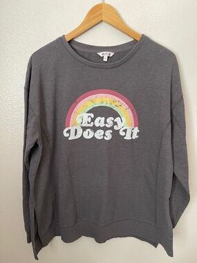 Wildfox Easy Does It rainbow graphic sweatshirt L